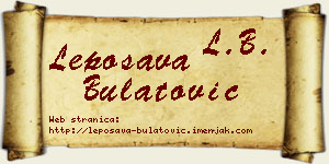 Leposava Bulatović vizit kartica